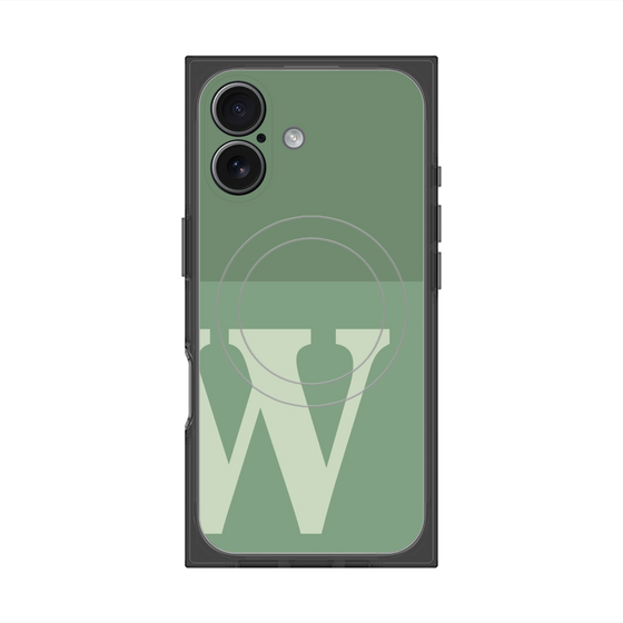 Premium Square Case with MagSafe［ Original - initial two tone - W green ］