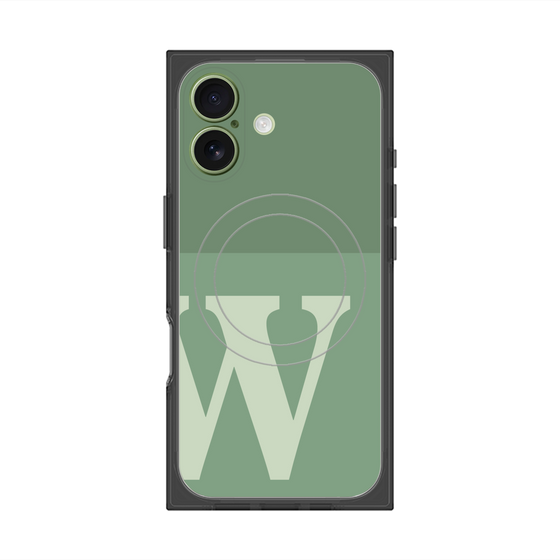 Premium Square Case with MagSafe［ Original - initial two tone - W green ］