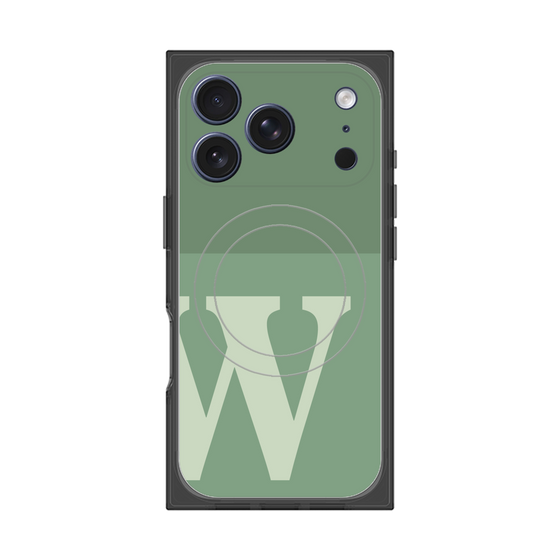 Premium Square Case with MagSafe［ Original - initial two tone - W green ］