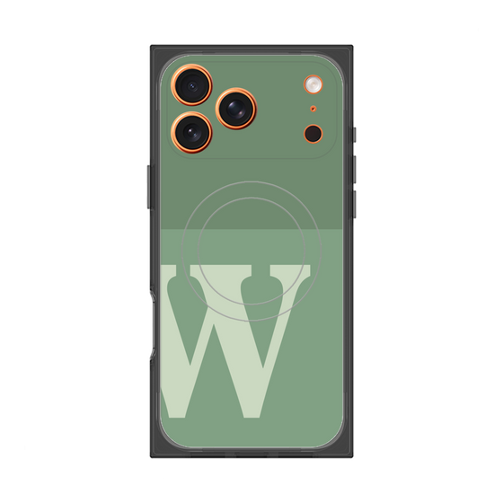 Premium Square Case with MagSafe［ Original - initial two tone - W green ］