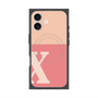 Premium Square Case with MagSafe［ Original - initial two tone - X pink ］
