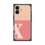 Premium Square Case with MagSafe［ Original - initial two tone - X pink ］