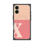 Premium Square Case with MagSafe［ Original - initial two tone - X pink ］