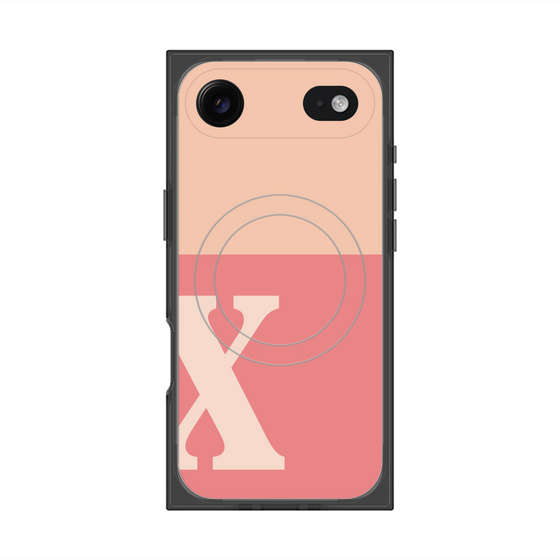 Premium Square Case with MagSafe［ Original - initial two tone - X pink ］