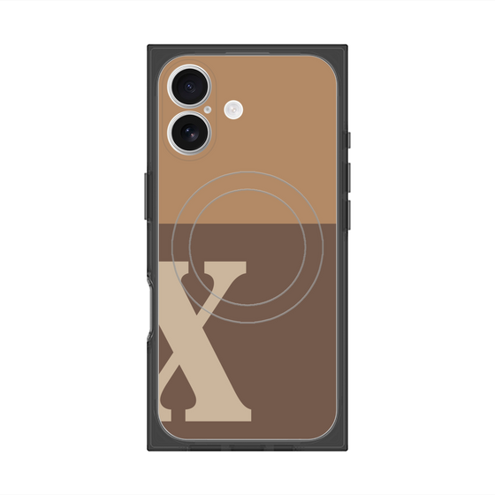 Premium Square Case with MagSafe［ Original - initial two tone - X brown ］