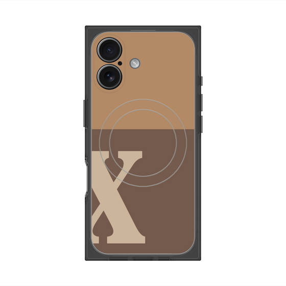 Premium Square Case with MagSafe［ Original - initial two tone - X brown ］