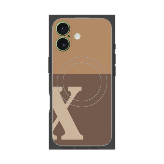 Premium Square Case with MagSafe［ Original - initial two tone - X brown ］