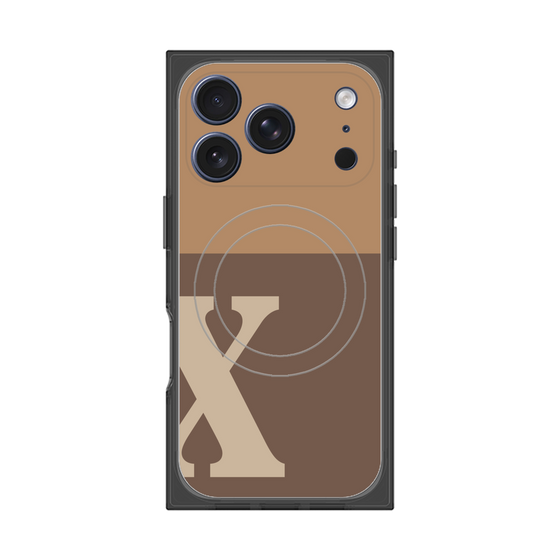 Premium Square Case with MagSafe［ Original - initial two tone - X brown ］