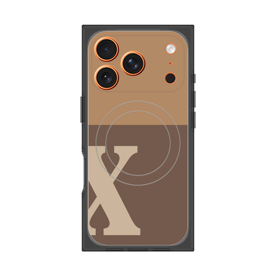 Premium Square Case with MagSafe［ Original - initial two tone - X brown ］