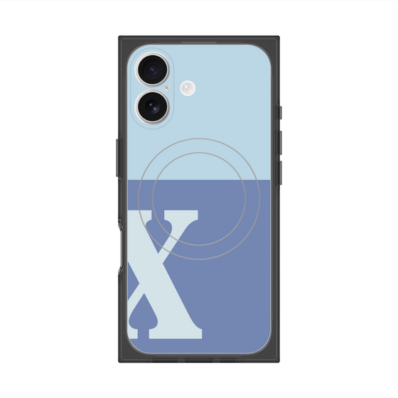 Premium Square Case with MagSafe［ Original - initial two tone - X blue ］