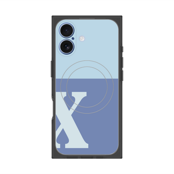 Premium Square Case with MagSafe［ Original - initial two tone - X blue ］
