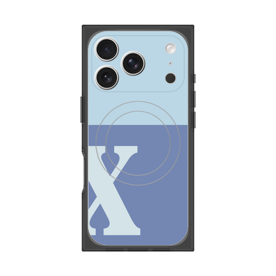 Premium Square Case with MagSafe［ Original - initial two tone - X blue ］