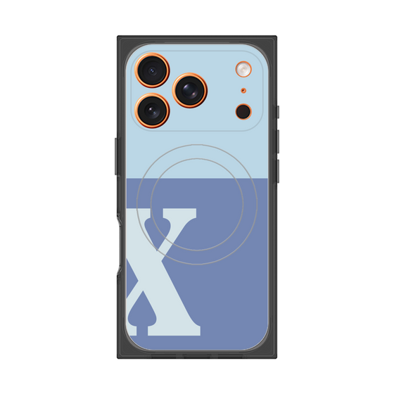 Premium Square Case with MagSafe［ Original - initial two tone - X blue ］