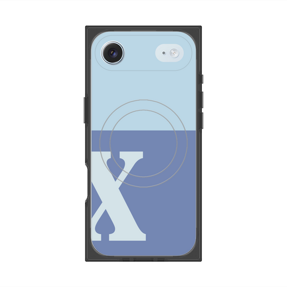 Premium Square Case with MagSafe［ Original - initial two tone - X blue ］