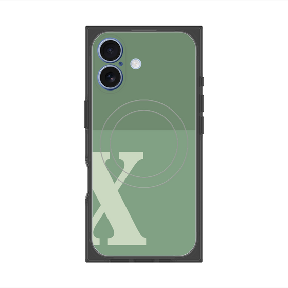 Premium Square Case with MagSafe［ Original - initial two tone - X green ］