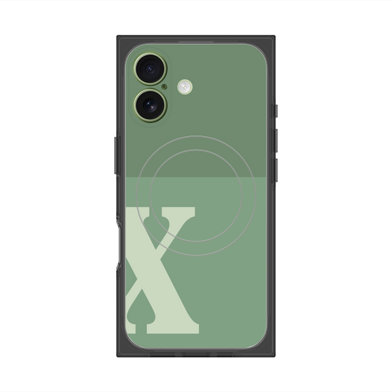 Premium Square Case with MagSafe［ Original - initial two tone - X green ］