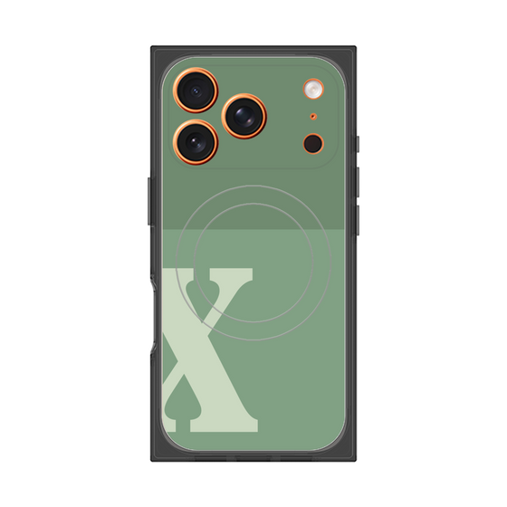 Premium Square Case with MagSafe［ Original - initial two tone - X green ］