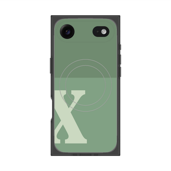 Premium Square Case with MagSafe［ Original - initial two tone - X green ］