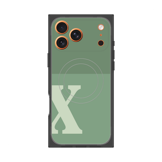Premium Square Case with MagSafe［ Original - initial two tone - X green ］