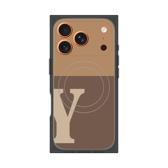 Premium Square Case with MagSafe［ Original - initial two tone - Y brown ］