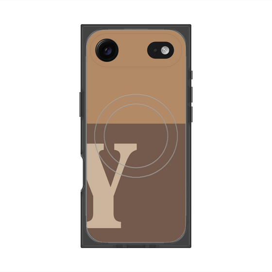 Premium Square Case with MagSafe［ Original - initial two tone - Y brown ］