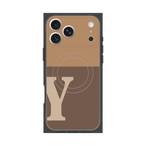 Premium Square Case with MagSafe［ Original - initial two tone - Y brown ］