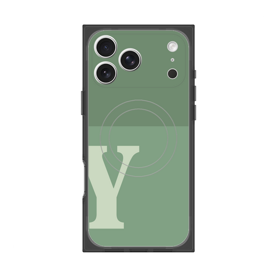 Premium Square Case with MagSafe［ Original - initial two tone - Y green ］