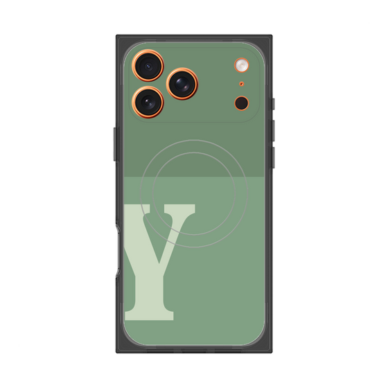 Premium Square Case with MagSafe［ Original - initial two tone - Y green ］