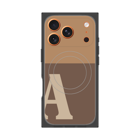 Premium Square Case with MagSafe［ Original - initial two tone - A brown ］