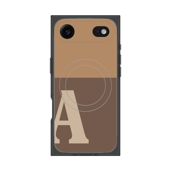 Premium Square Case with MagSafe［ Original - initial two tone - A brown ］