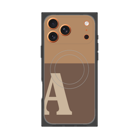 Premium Square Case with MagSafe［ Original - initial two tone - A brown ］