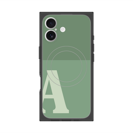 Premium Square Case with MagSafe［ Original - initial two tone - A green ］