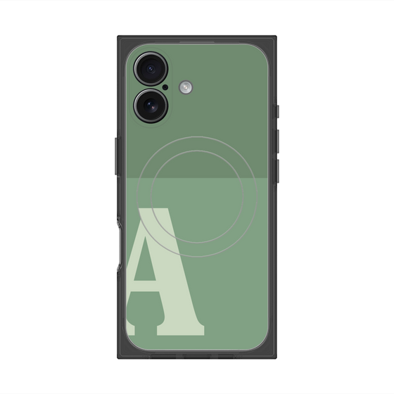 Premium Square Case with MagSafe［ Original - initial two tone - A green ］