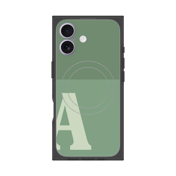 Premium Square Case with MagSafe［ Original - initial two tone - A green ］