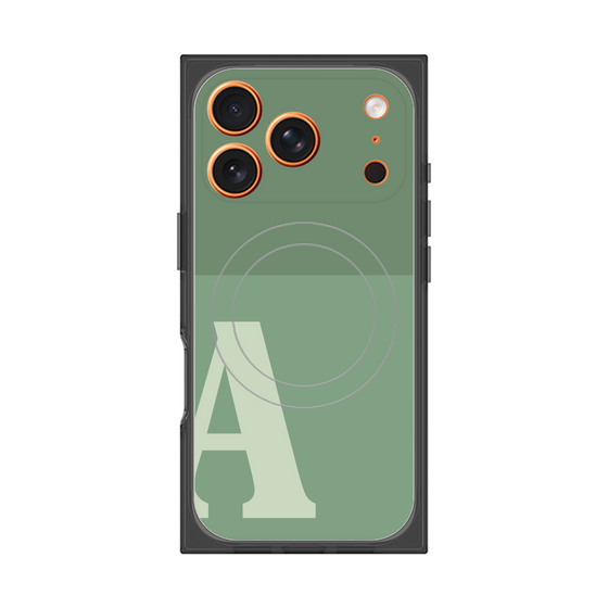 Premium Square Case with MagSafe［ Original - initial two tone - A green ］