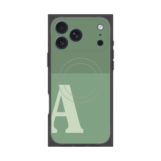 Premium Square Case with MagSafe［ Original - initial two tone - A green ］