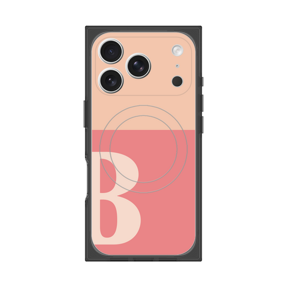 Premium Square Case with MagSafe［ Original - initial two tone - B pink ］