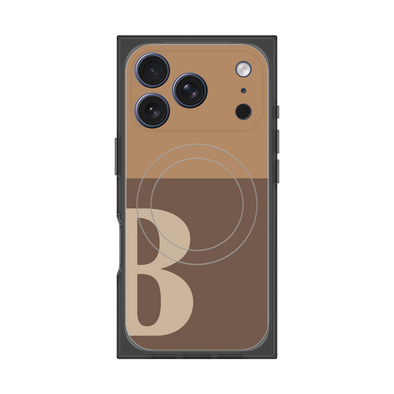 Premium Square Case with MagSafe［ Original - initial two tone - B brown ］