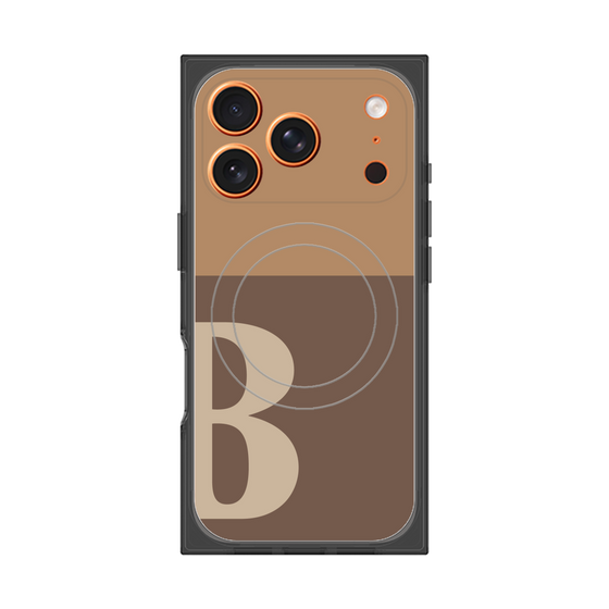 Premium Square Case with MagSafe［ Original - initial two tone - B brown ］