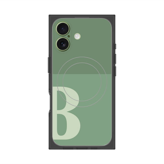 Premium Square Case with MagSafe［ Original - initial two tone - B green ］