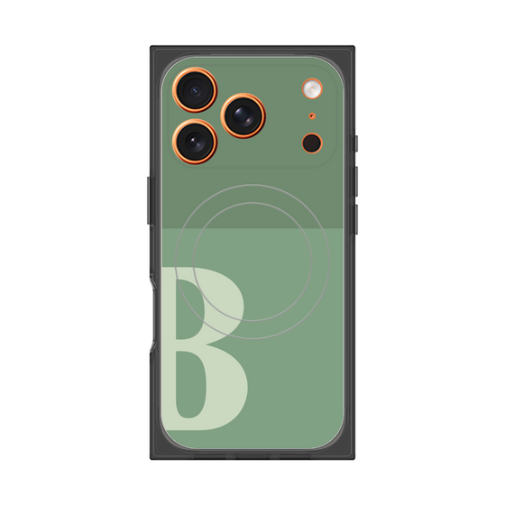 Premium Square Case with MagSafe［ Original - initial two tone - B green ］