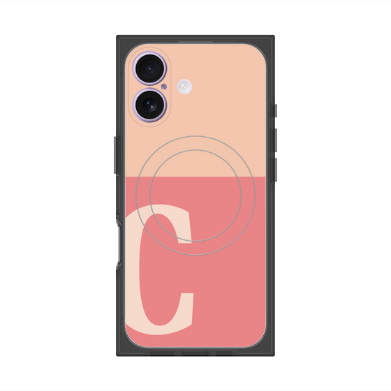 Premium Square Case with MagSafe［ Original - initial two tone - C pink ］