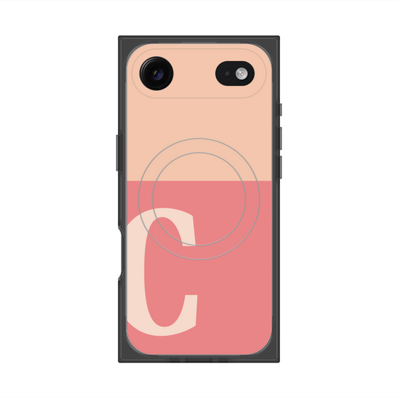 Premium Square Case with MagSafe［ Original - initial two tone - C pink ］