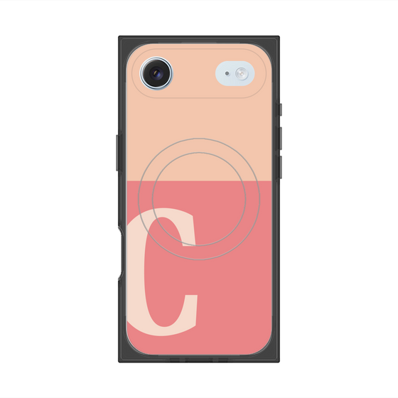 Premium Square Case with MagSafe［ Original - initial two tone - C pink ］