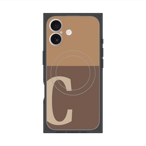 Premium Square Case with MagSafe［ Original - initial two tone - C brown ］