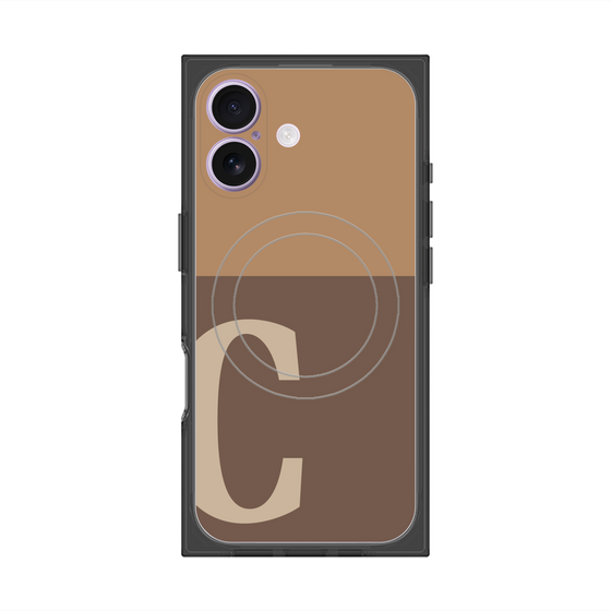 Premium Square Case with MagSafe［ Original - initial two tone - C brown ］