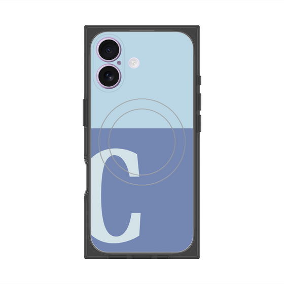 Premium Square Case with MagSafe［ Original - initial two tone - C blue ］