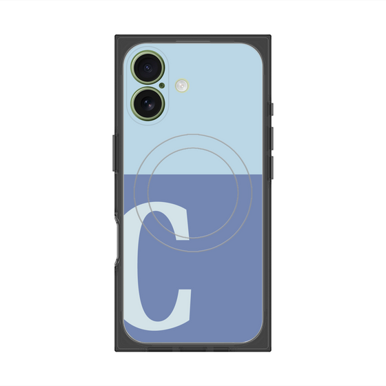 Premium Square Case with MagSafe［ Original - initial two tone - C blue ］