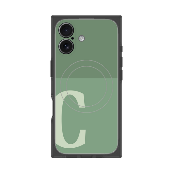 Premium Square Case with MagSafe［ Original - initial two tone - C green ］