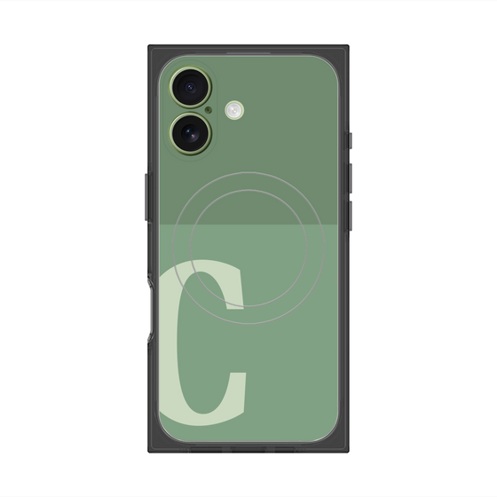 Premium Square Case with MagSafe［ Original - initial two tone - C green ］